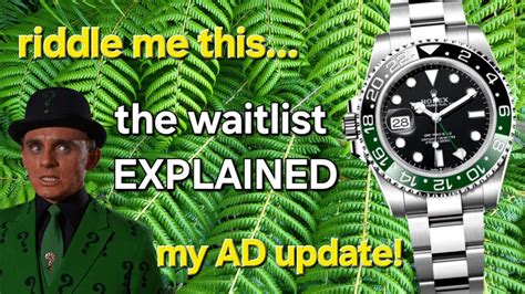 rolex wait list ad.